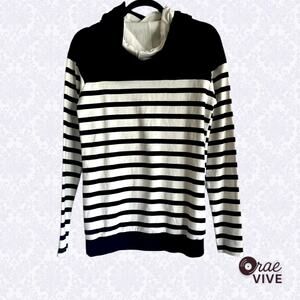 Ampersand Avenue Doublehood Sweatshirt Starlight Night XS Women's Striped